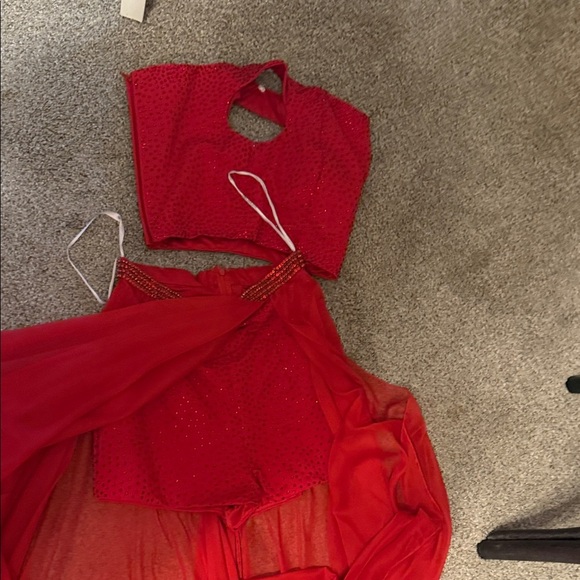 Sherri Hill Red High Low Dress studded shorts for prom - SHORTS Glam - Picture 8 of 16